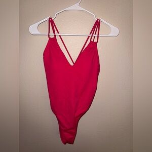 Shade & Shore NWT High‎ Leg Cheeky Pink One Piece Swimsuit size XS